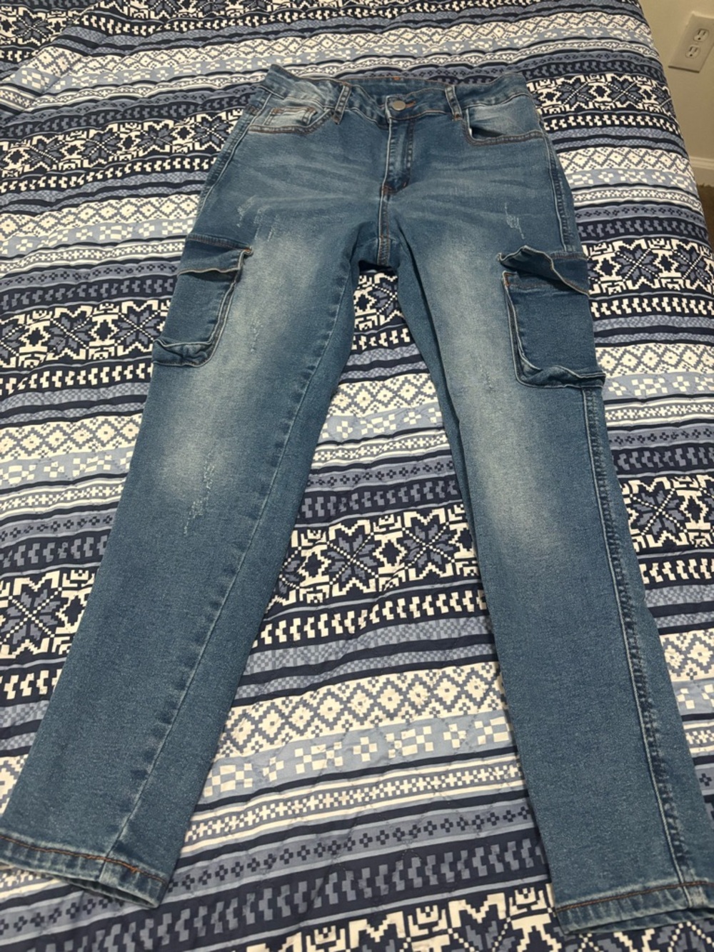 Women’s Blue Cargo stretchable Skinny Jeans